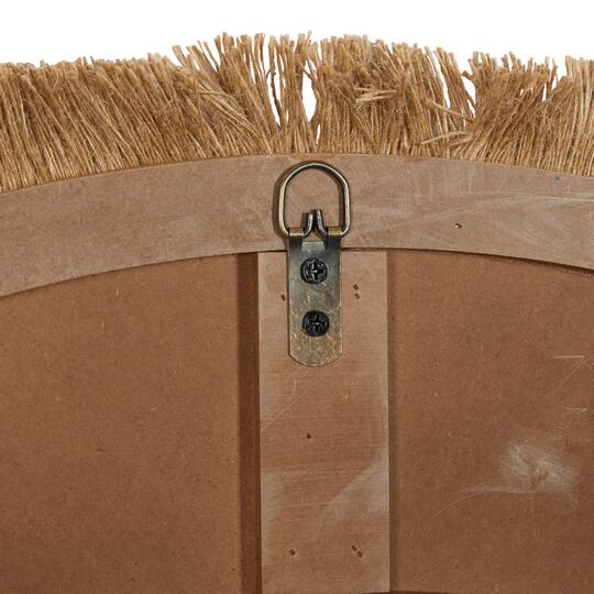 Beige Boho Style Wood Wall Mirror